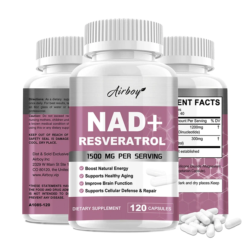 Resveratrol Capsule Anti Aging - مكملات NAD+ ريسفيراترول - الطاقة الطبيعية،