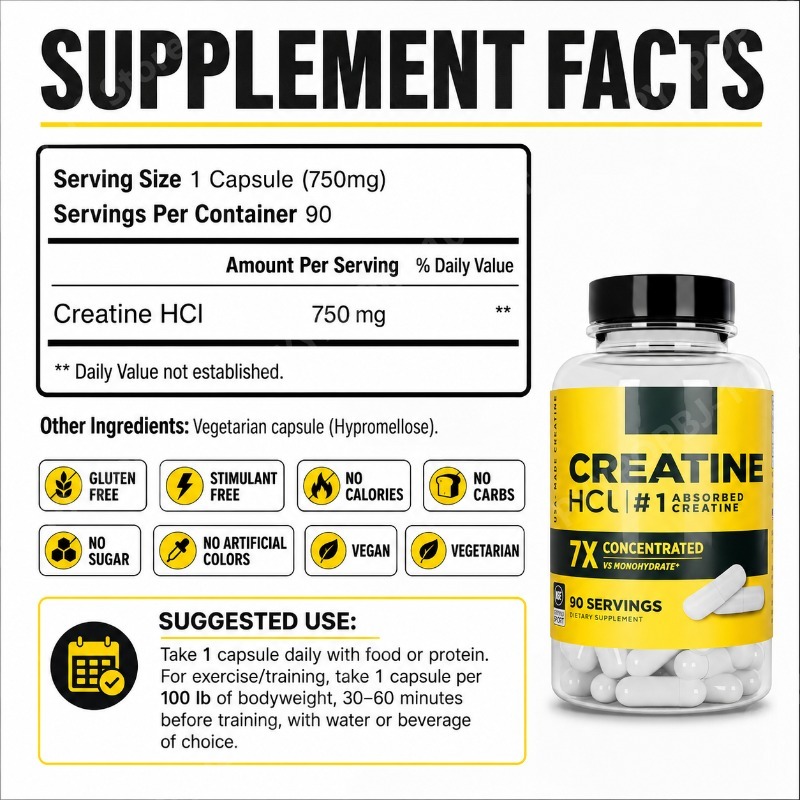 كرياتين هيدروكلوريد 750 ملغ، 9 - مراجعة Nutrition Fitness Supplements وسعره