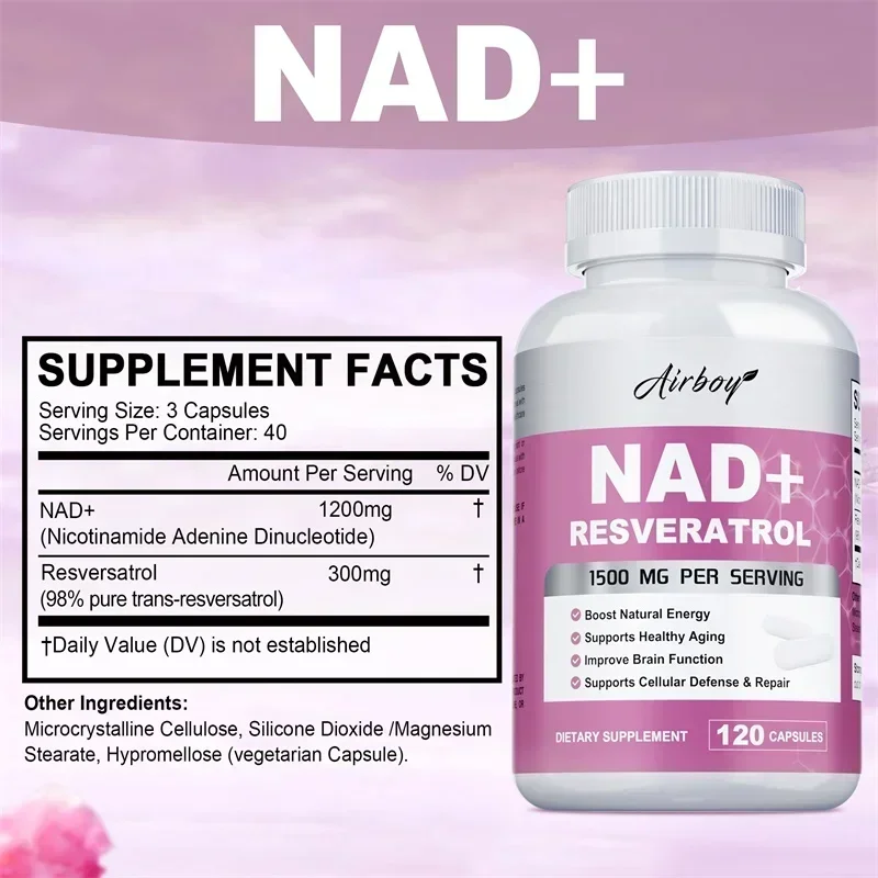 NAD + ريسفيراترول - يدعم إصلاح - مراجعة Resveratrol Capsule Anti Aging وسعره