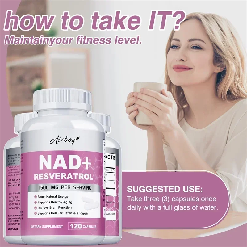 NAD + ريسفيراترول - يدعم إصلاح - مراجعة Resveratrol Capsule Anti Aging وسعره