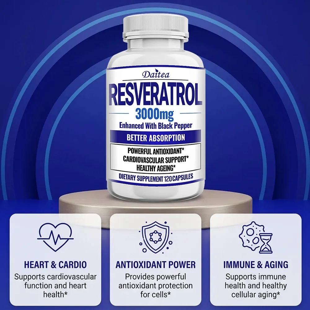 كبسولات مكملات الريسفيراترول - - مراجعة Resveratrol Capsule Anti Aging وسعره