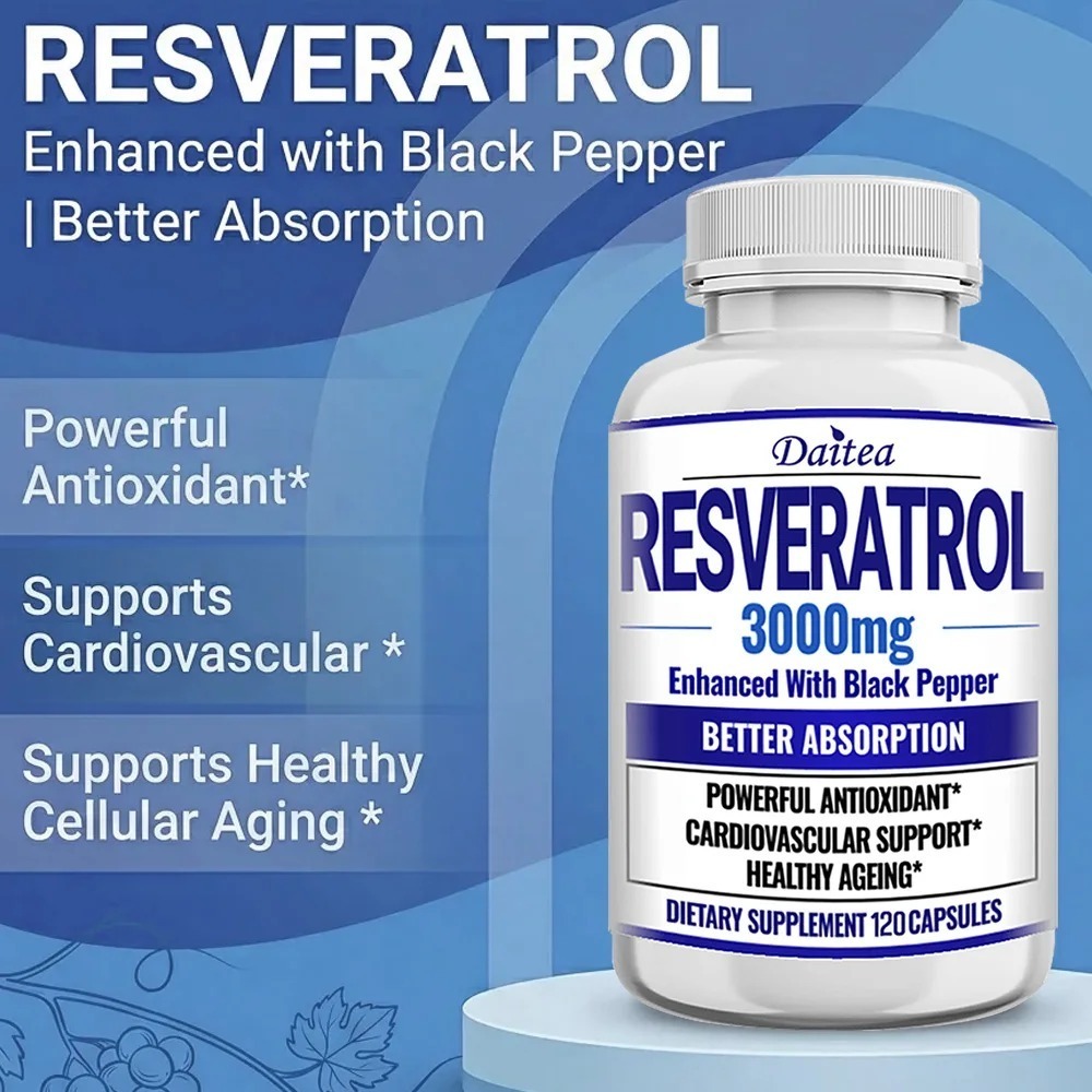 كبسولات مكملات الريسفيراترول - - مراجعة Resveratrol Capsule Anti Aging وسعره