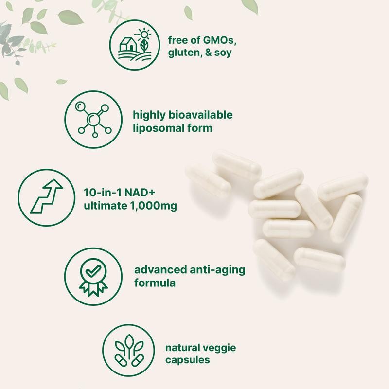 مكمل NAD بقوة إضافية 1000 ملجم - مراجعة Resveratrol Capsule Anti Aging وسعره